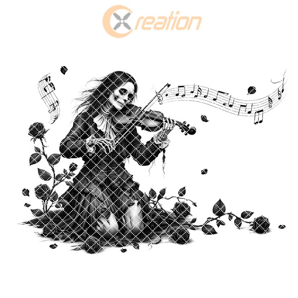 Halloween Laser Engraving File, Gothic Cursed Violinist Art