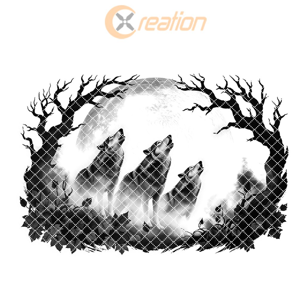Halloween Laser Engraving File, Spectral Wolves Eclipse Charcuterie Board Design – Image 7