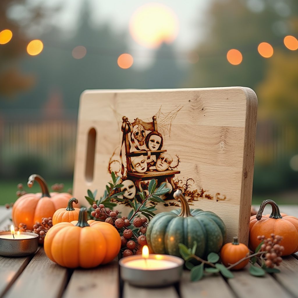 Halloween Laser Engraving File, Spooky Charcuterie Board, Carnival