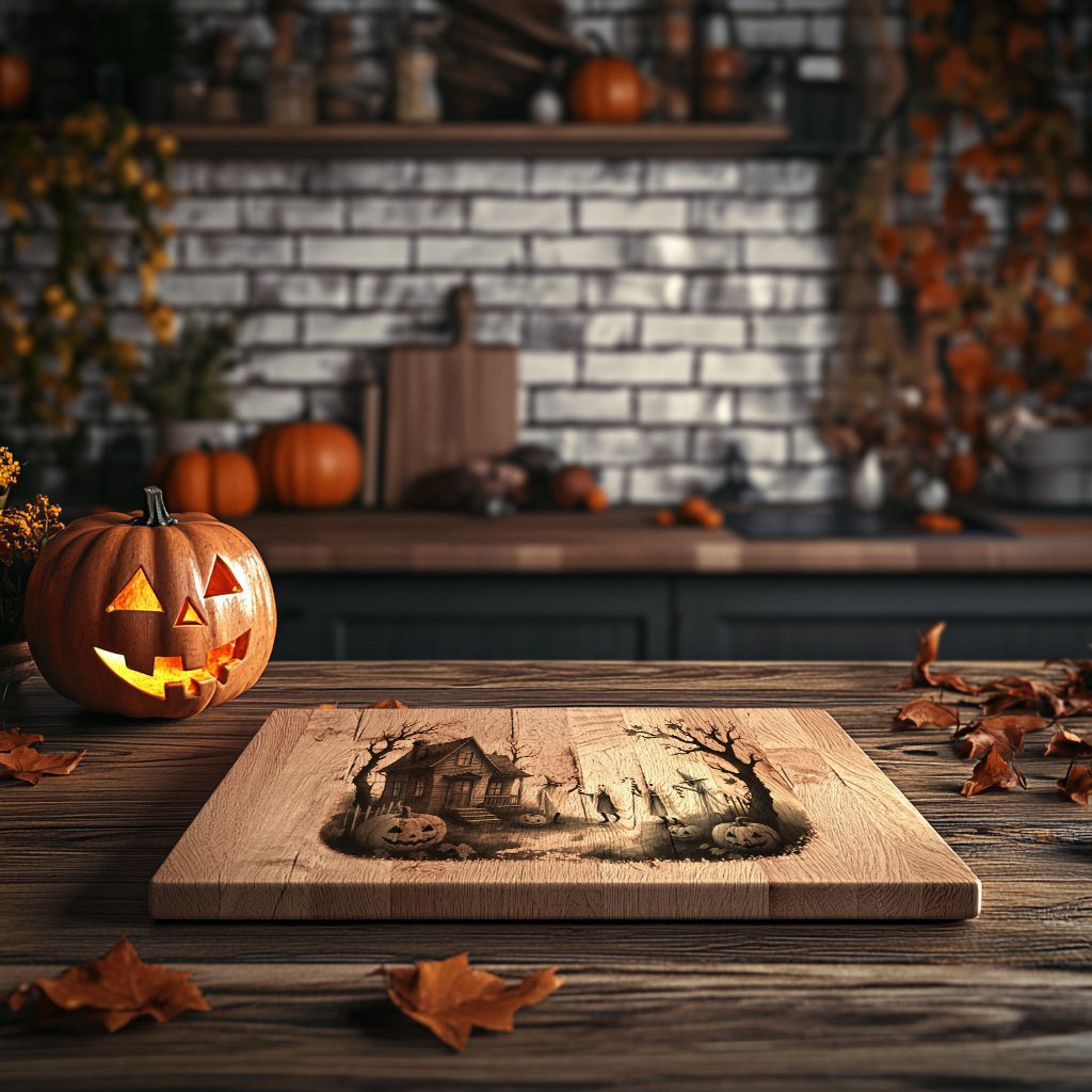 Halloween Laser Engraving File, Spooky Charcuterie Board, Ghost