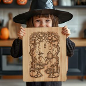 Halloween Laser File Charcuterie Board, Twisted Candy Apple