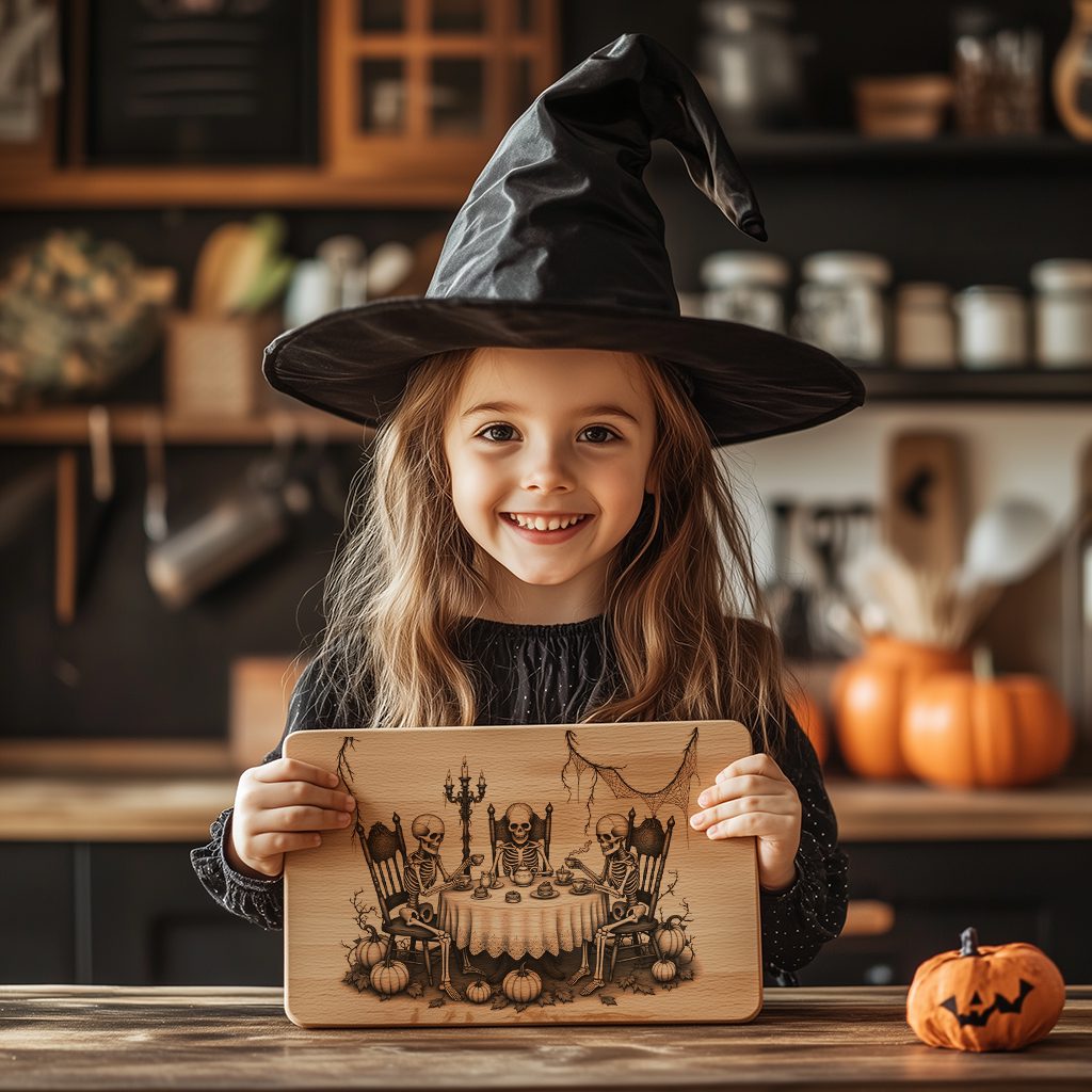 Halloween Skeleton Tea Party Laser Engraving File, Charcuterie