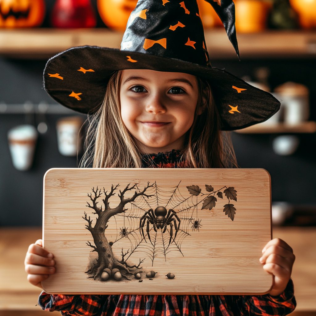 Halloween Spider Web Laser Engraving File, Spooky Charcuterie