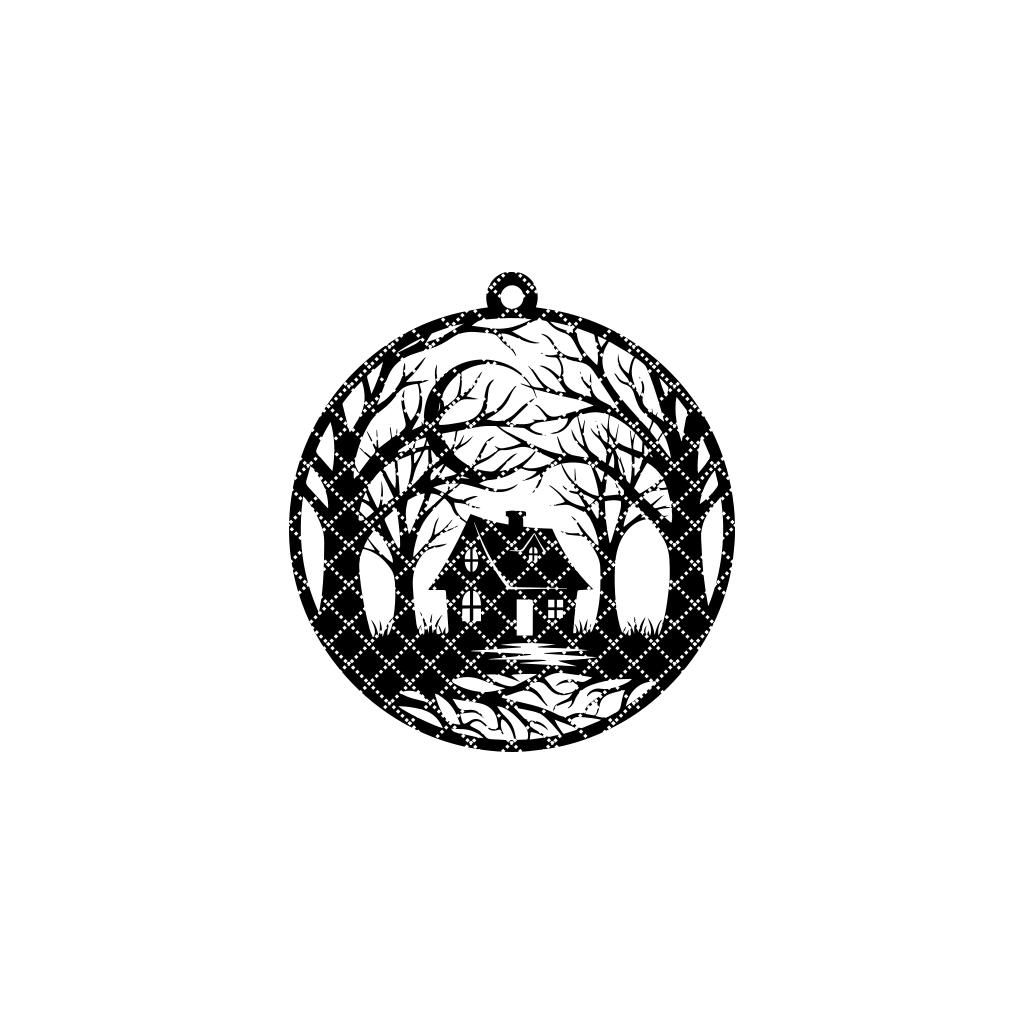 Halloween Spooky House Ornament, Nature Inspired Digital Download, Home Decor - Imagen 7