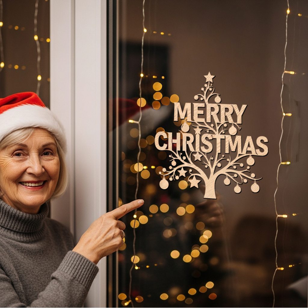 Adorno Navideño para Puerta de Árbol de Navidad, Letrero de Decoración Festiva, Acento Festivo para la Entrada - Imagen 2