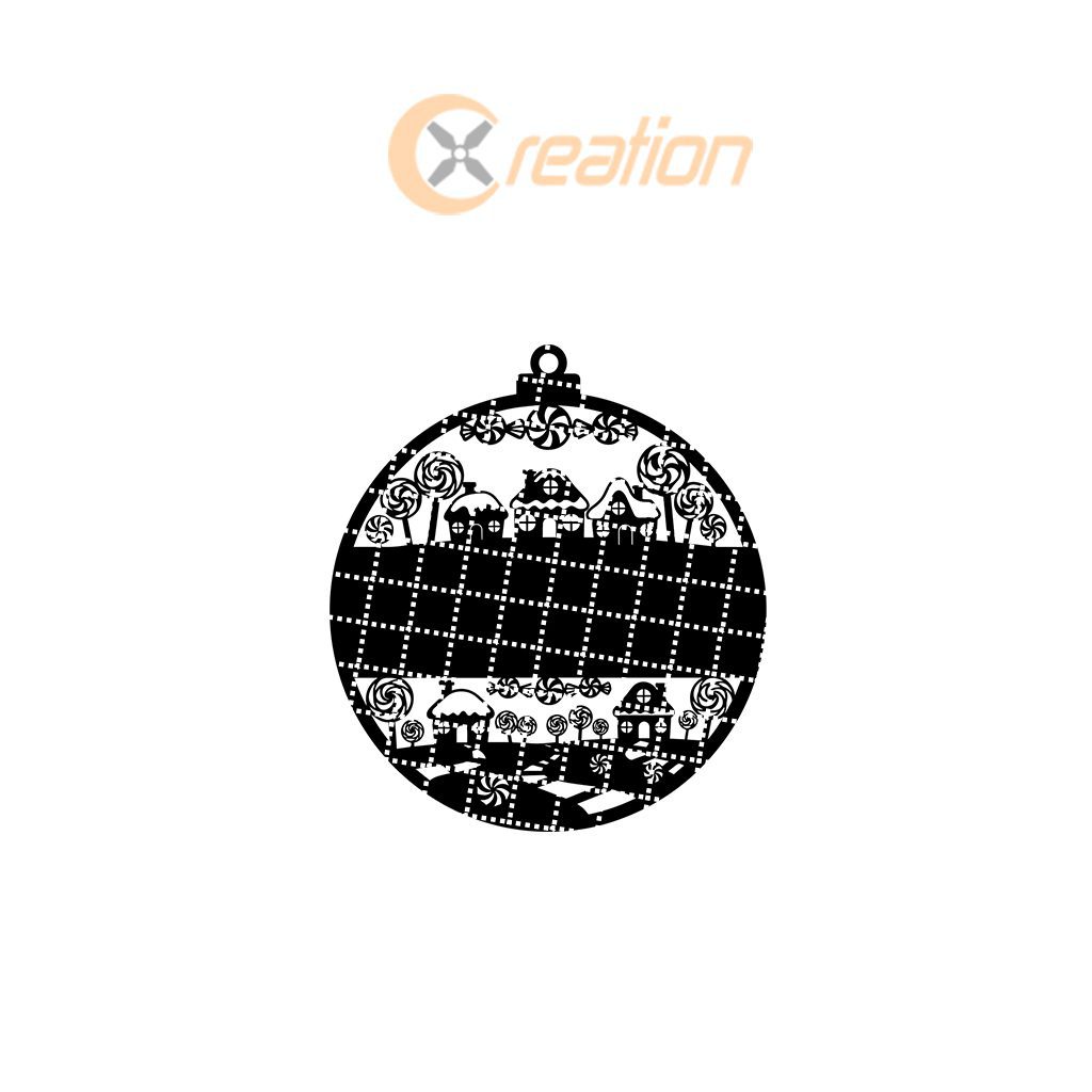 Personalized Candy Ornament, Christmas Laser File for Holiday