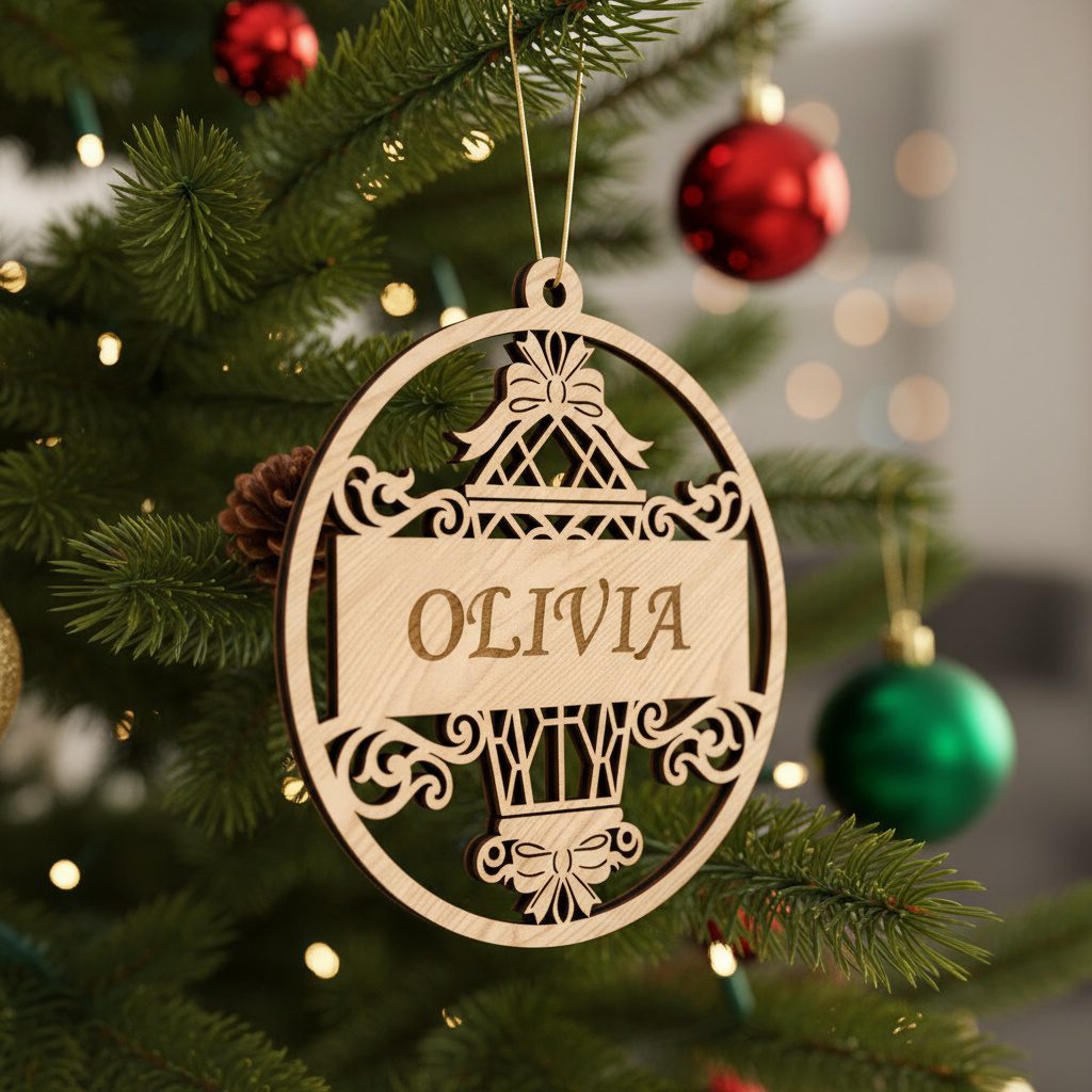Set di ornamenti natalizi personalizzati, 6 file laser festivi per decorazioni natalizie - immagine 5
