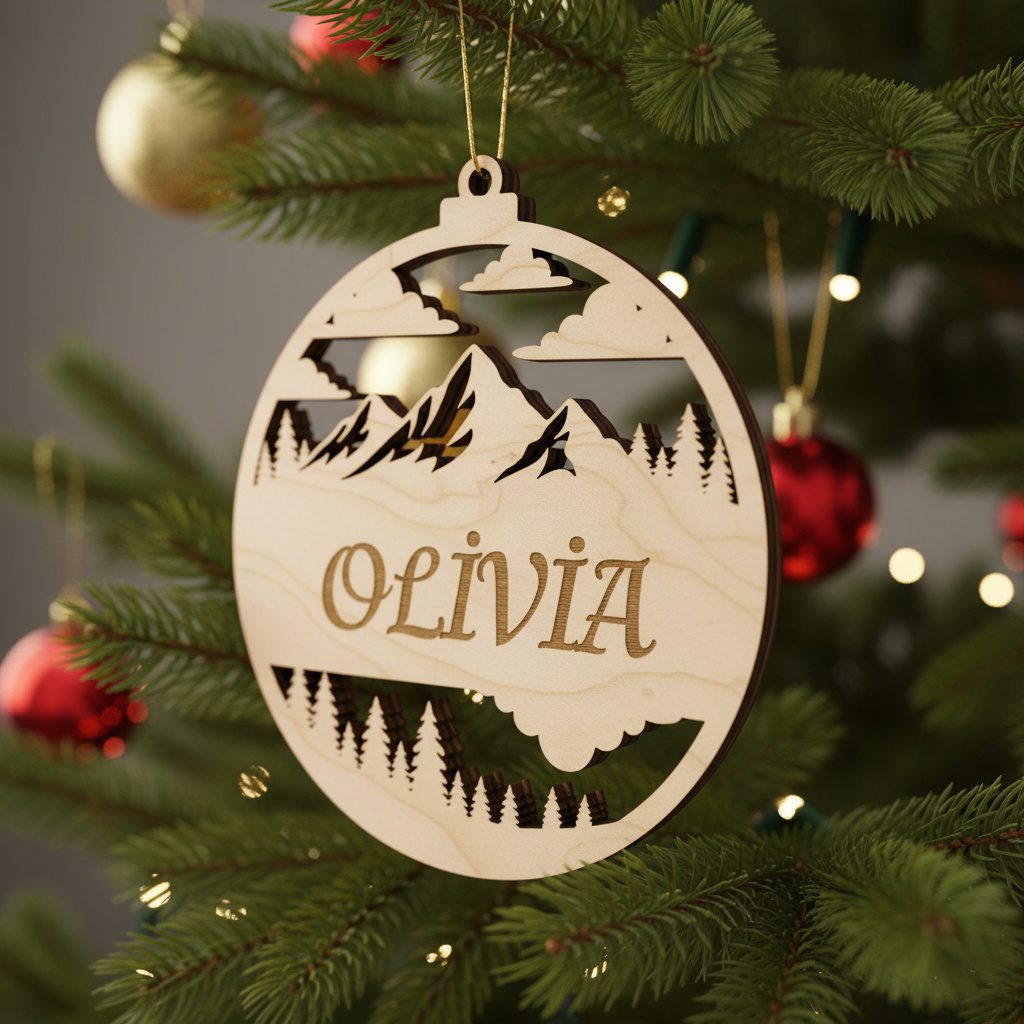 Set di ornamenti natalizi personalizzati, 6 file laser festivi per decorazioni natalizie - immagine 6