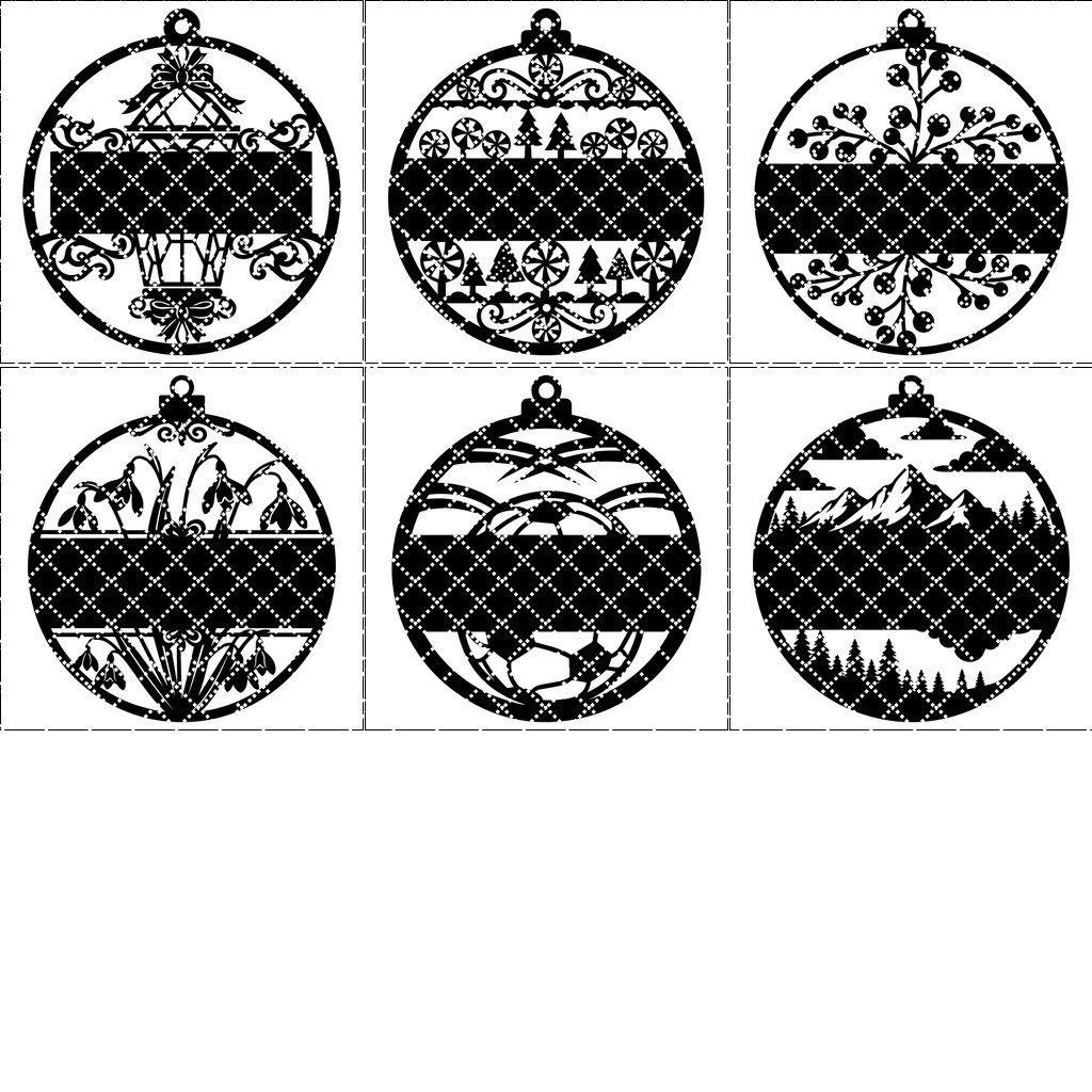Set di ornamenti natalizi personalizzati, 6 file laser festivi per decorazioni natalizie - immagine 7