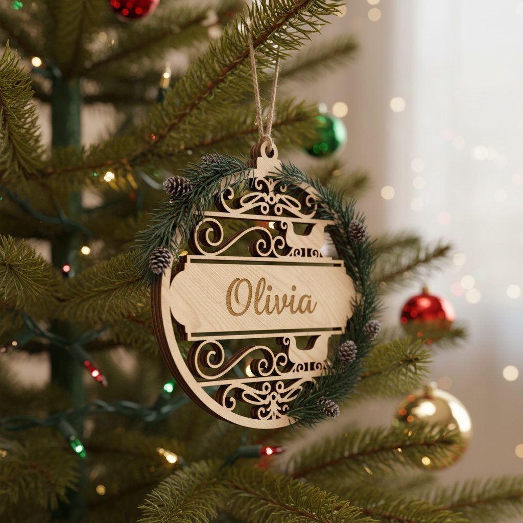 Paquete de adornos navideños personalizados, archivos de diseño láser para manualidades festivas - Imagen 6