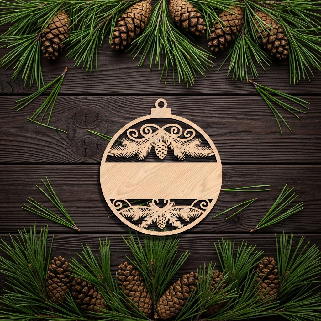 Personalized Christmas Ornament Digital File, Blank Stripe for Custom Name, Holiday Decor - Imagen 3