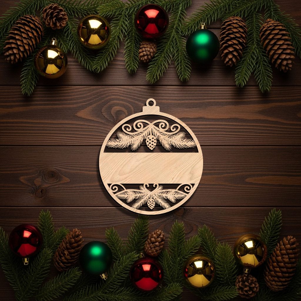 Personalized Christmas Ornament Digital File, Blank Stripe for Custom Name, Holiday Decor - Imagen 5