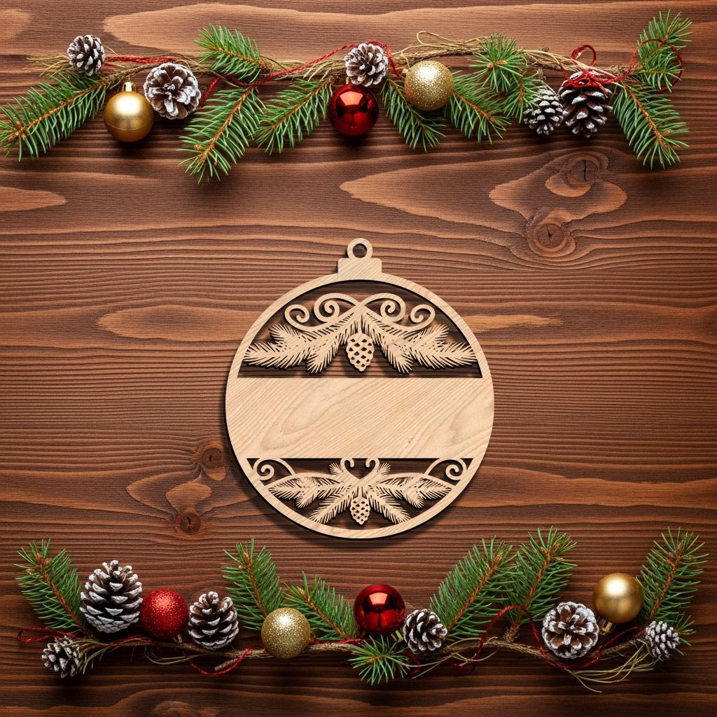 Personalized Christmas Ornament Digital File, Blank Stripe for Custom Name, Holiday Decor - Imagen 6