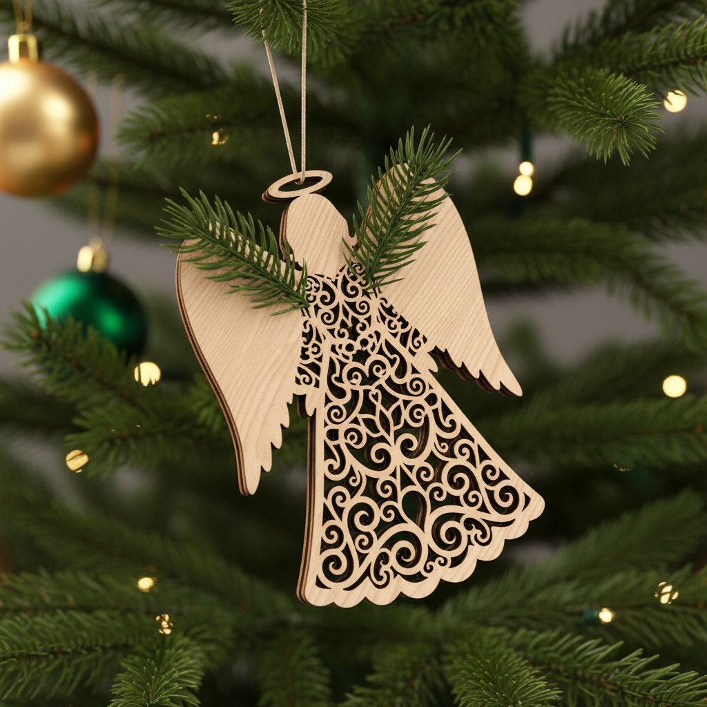 Ensemble d'ornements de Noël religieux, ange Jésus décorations d'arbre, ensemble de fichiers de découpe laser – Image 5