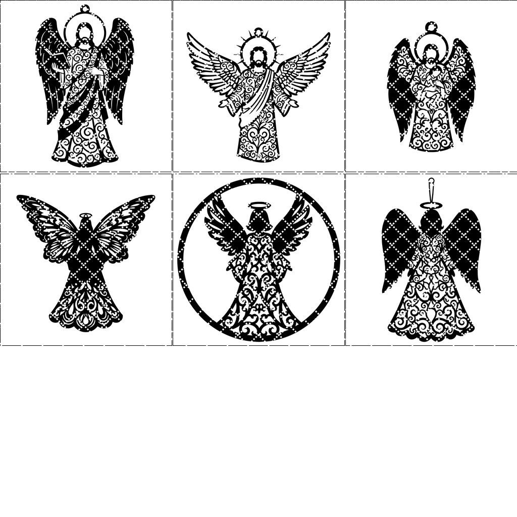 Ensemble d'ornements de Noël religieux, ange Jésus décorations d'arbre, ensemble de fichiers de découpe laser – Image 7