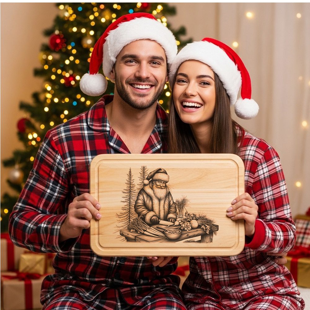 Santa Charcuterie Engraving File, Funny Christmas Board, Holiday Laser Design - immagine 4