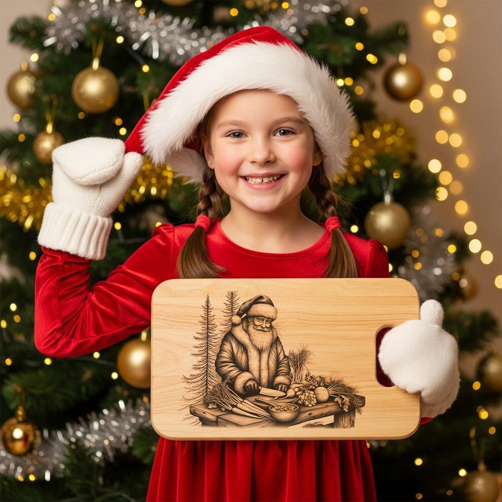 Santa Charcuterie Engraving File, Funny Christmas Board, Holiday Laser Design - immagine 5