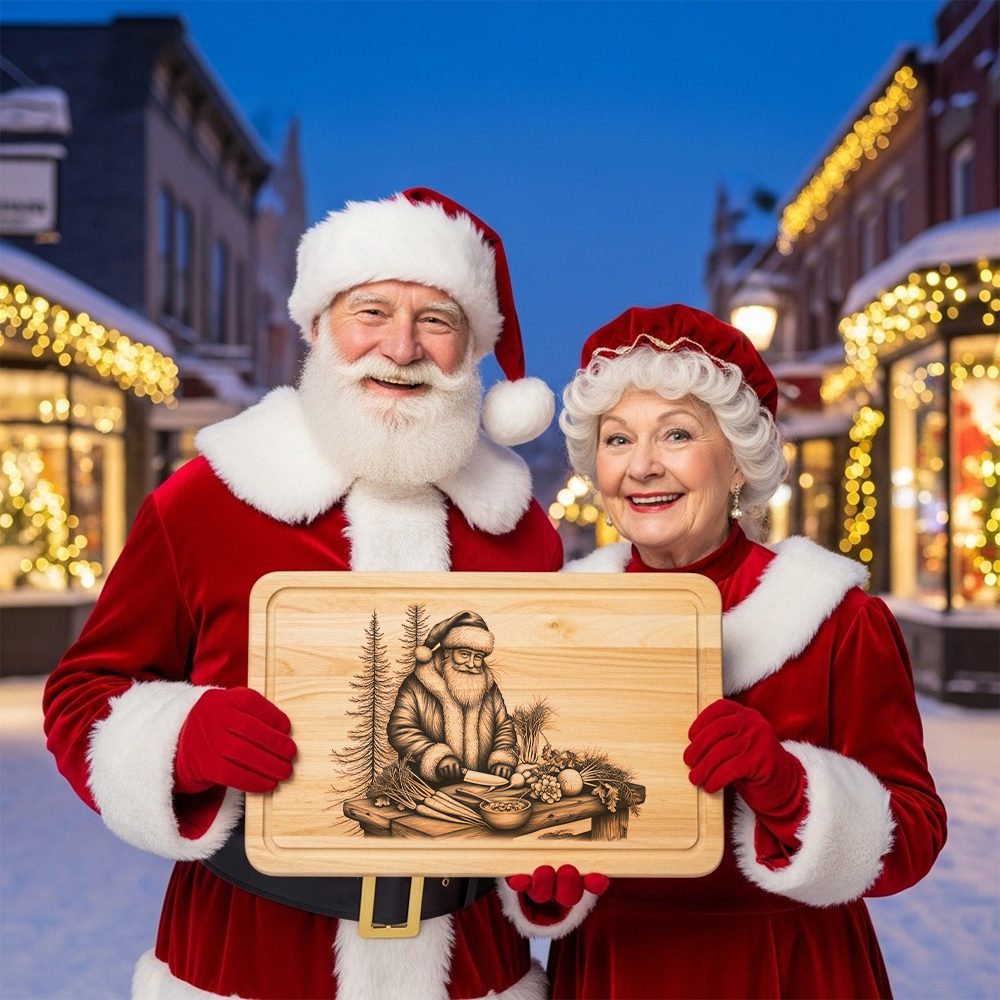Santa Charcuterie Engraving File, Funny Christmas Board, Holiday Laser Design - immagine 6