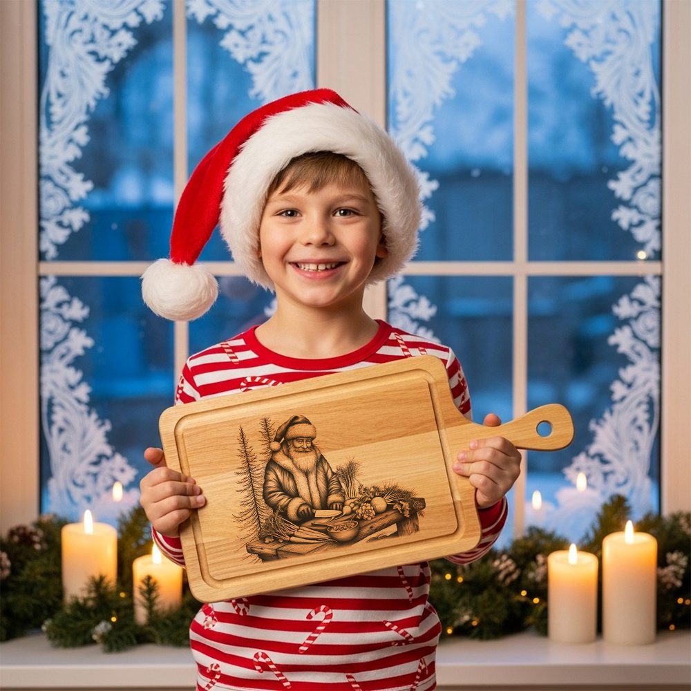 Santa Charcuterie Engraving File, Funny Christmas Board, Holiday Laser Design - immagine 7