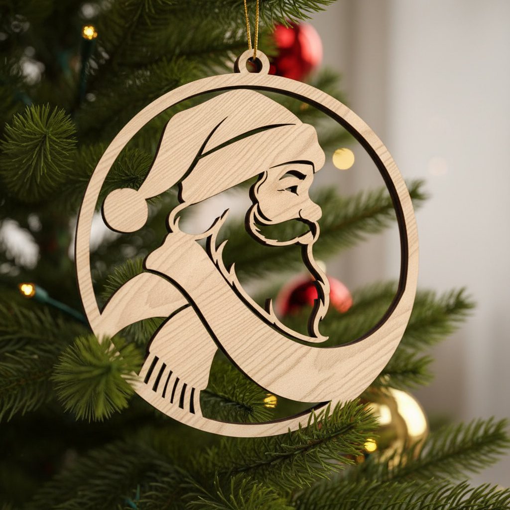 Ensemble d'ornements de Noël Père Noël, Lot de motifs laser, 6 modèles festifs pour Glowforge – Image 2