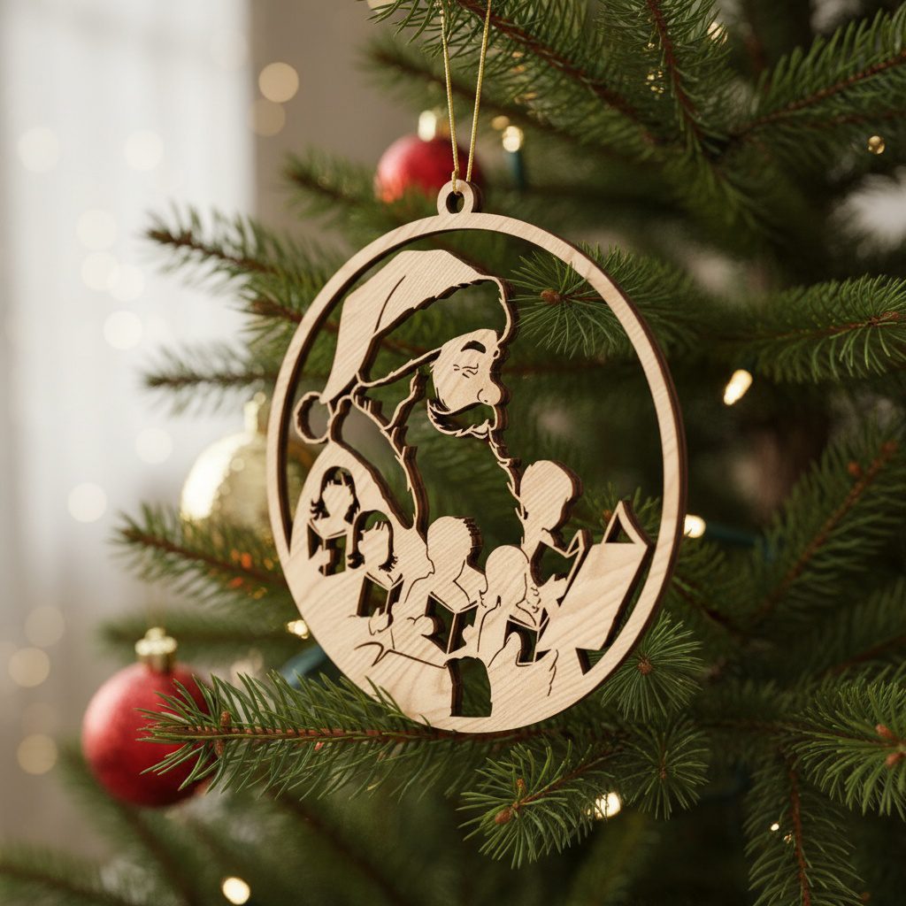 Ensemble d'ornements de Noël Père Noël, Lot de motifs laser, 6 modèles festifs pour Glowforge – Image 4