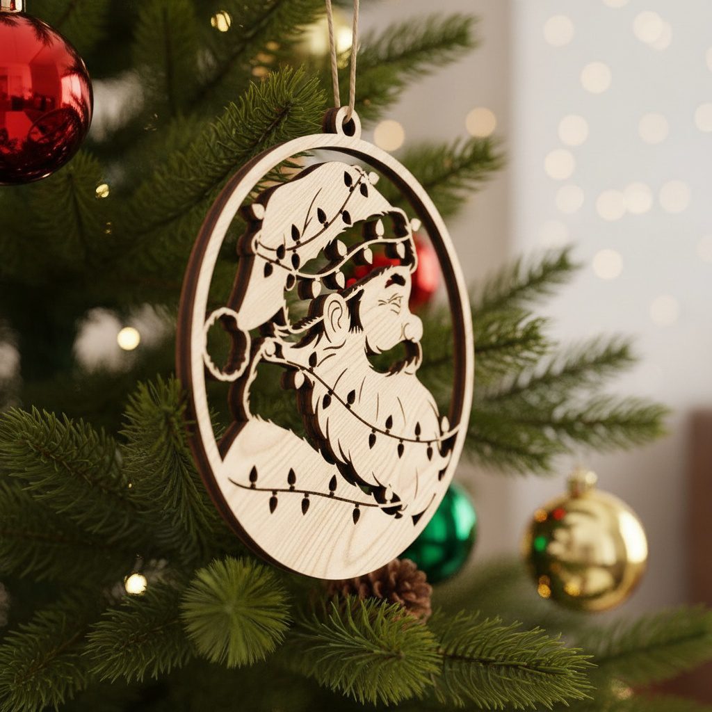 Ensemble d'ornements de Noël Père Noël, Lot de motifs laser, 6 modèles festifs pour Glowforge – Image 5