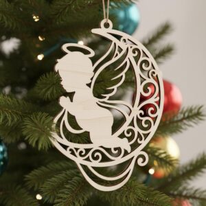 Angel Baby Ornament Christmas Memorial Bundle, Laser Design, Digital Download Set