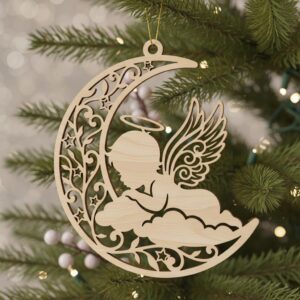 Angel Baby Ornament Christmas Memorial Bundle, Laser Design, Digital Download Set
