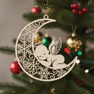 Angel Baby Ornament Christmas Memorial Bundle, Laser Design, Digital Download Set