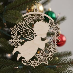 Angel Baby Ornament Christmas Memorial Bundle, Laser Design, Digital Download Set
