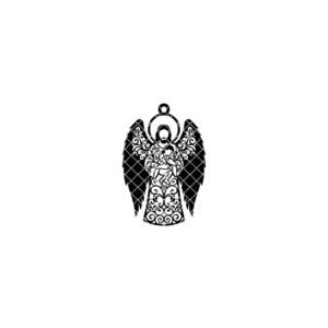 Angel Holding a Child Ornament, Christmas Memorial Digital