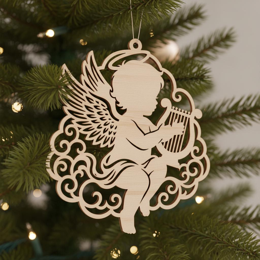 Paquete de Adornos de Ángeles, 6 Diseños Adorables de Bebés Ángeles, Set de Decoración para Árbol de Navidad - Imagen 4