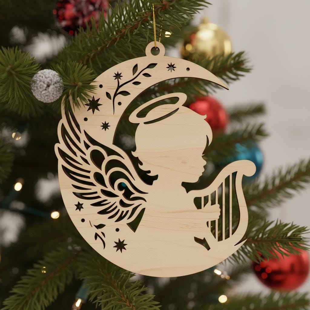 Paquete de Adornos de Ángeles, 6 Diseños Adorables de Bebés Ángeles, Set de Decoración para Árbol de Navidad - Imagen 7