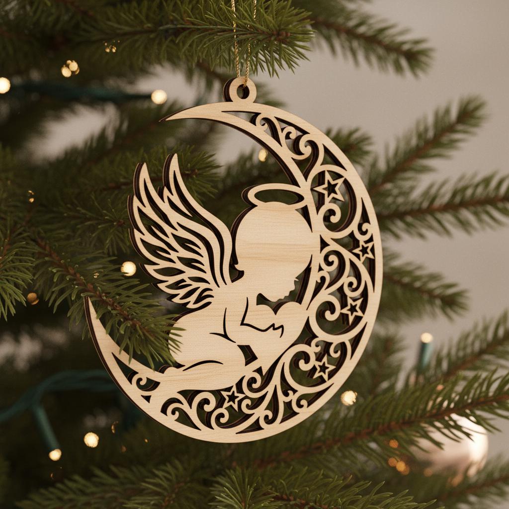 Angel Ornament Bundle, Christmas Laser File, 6 Adorable Baby Angel Designs