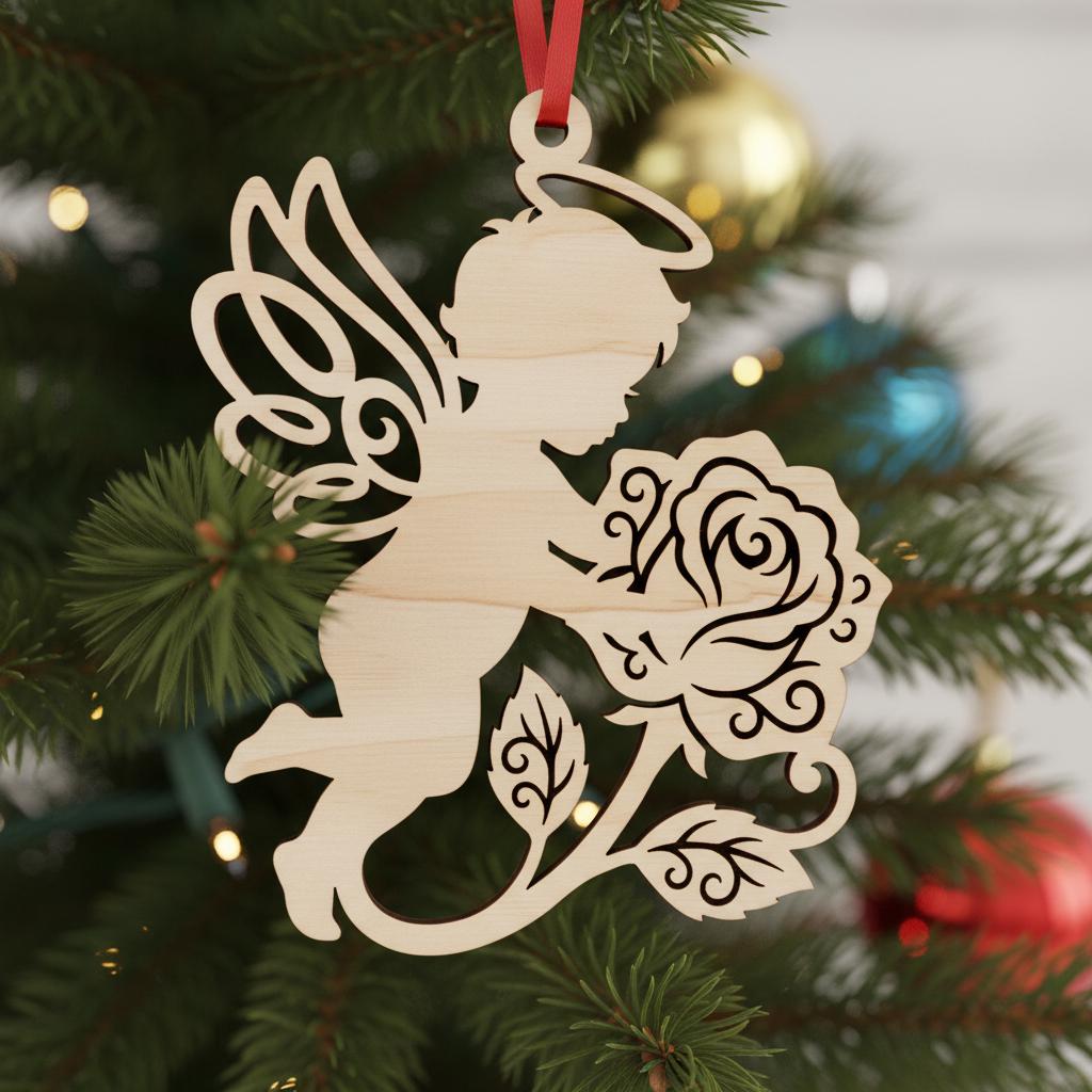 Angel Ornament Bundle, Christmas Laser File, 6 Adorable Baby Angel Designs