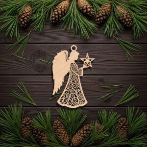 Angel Ornament Digital Download, Christmas Star Decoration for