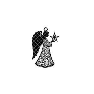 Angel Ornament Digital Download, Christmas Star Decoration for