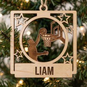 Basketball Ornament, Custom Name Christmas Gift, Personalized Basketball
