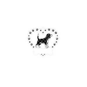 Beagle Christmas Ornament, Dog Paws and Stars, CNC