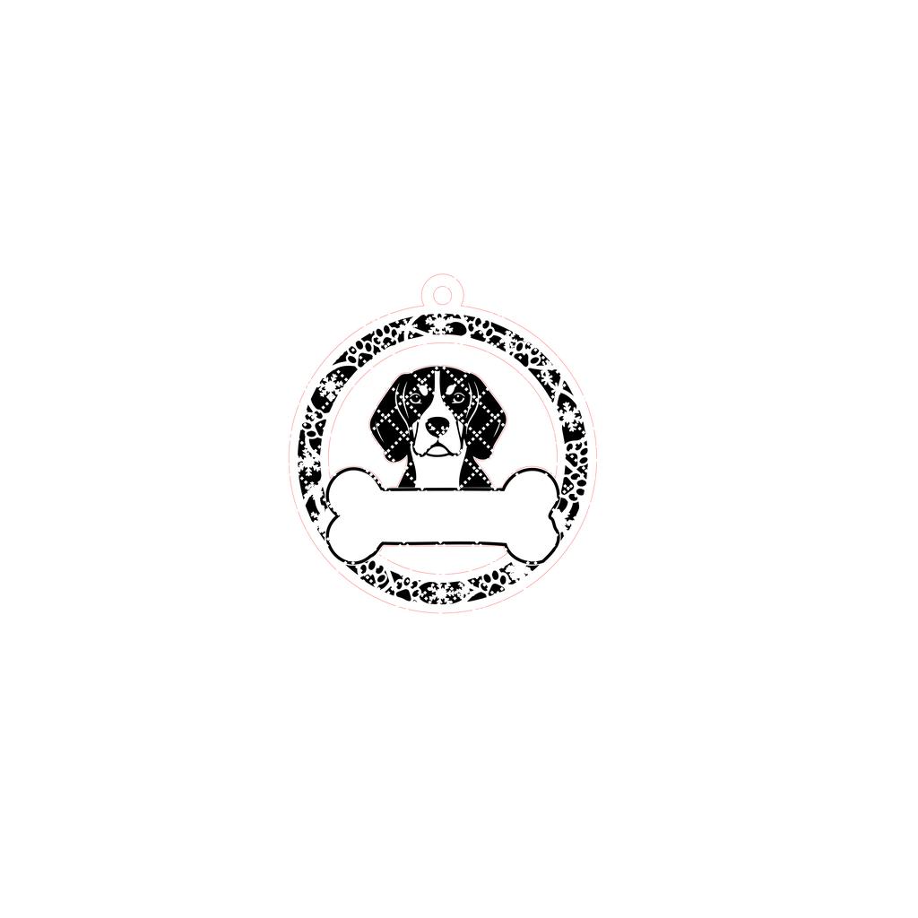Beagle Ornament Laser File, Christmas Dog Frame CNC