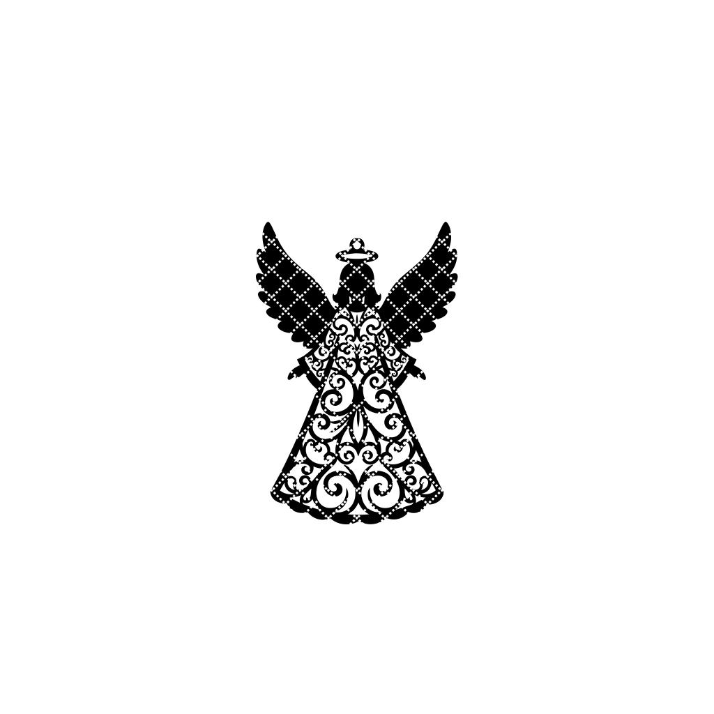 Schwarzer Engel Weihnachtsornament, filigranes Engeldesign für CNC, Weihnachtsdeko. – Bild 5