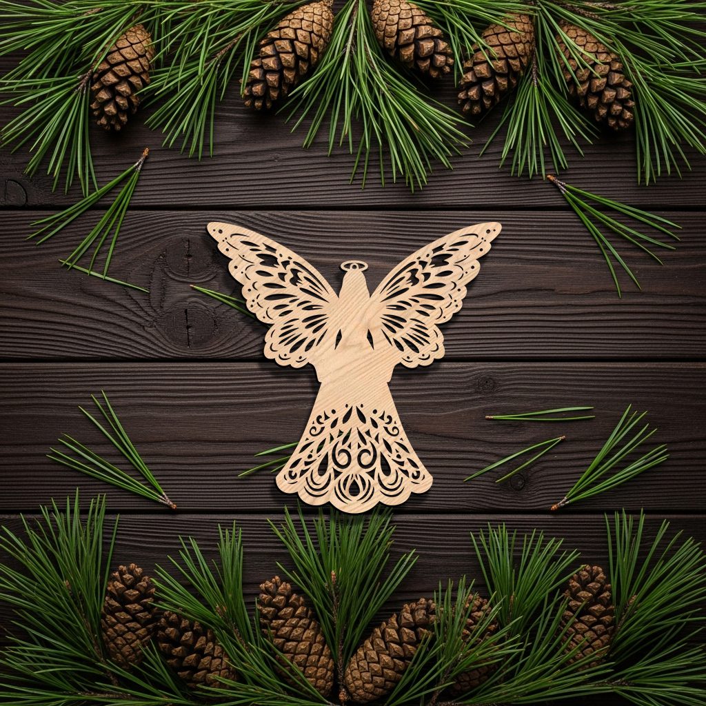 Ornement Ange Noir, Décoration de Noël, Téléchargement Numérique, Gravure Laser. – Image 2