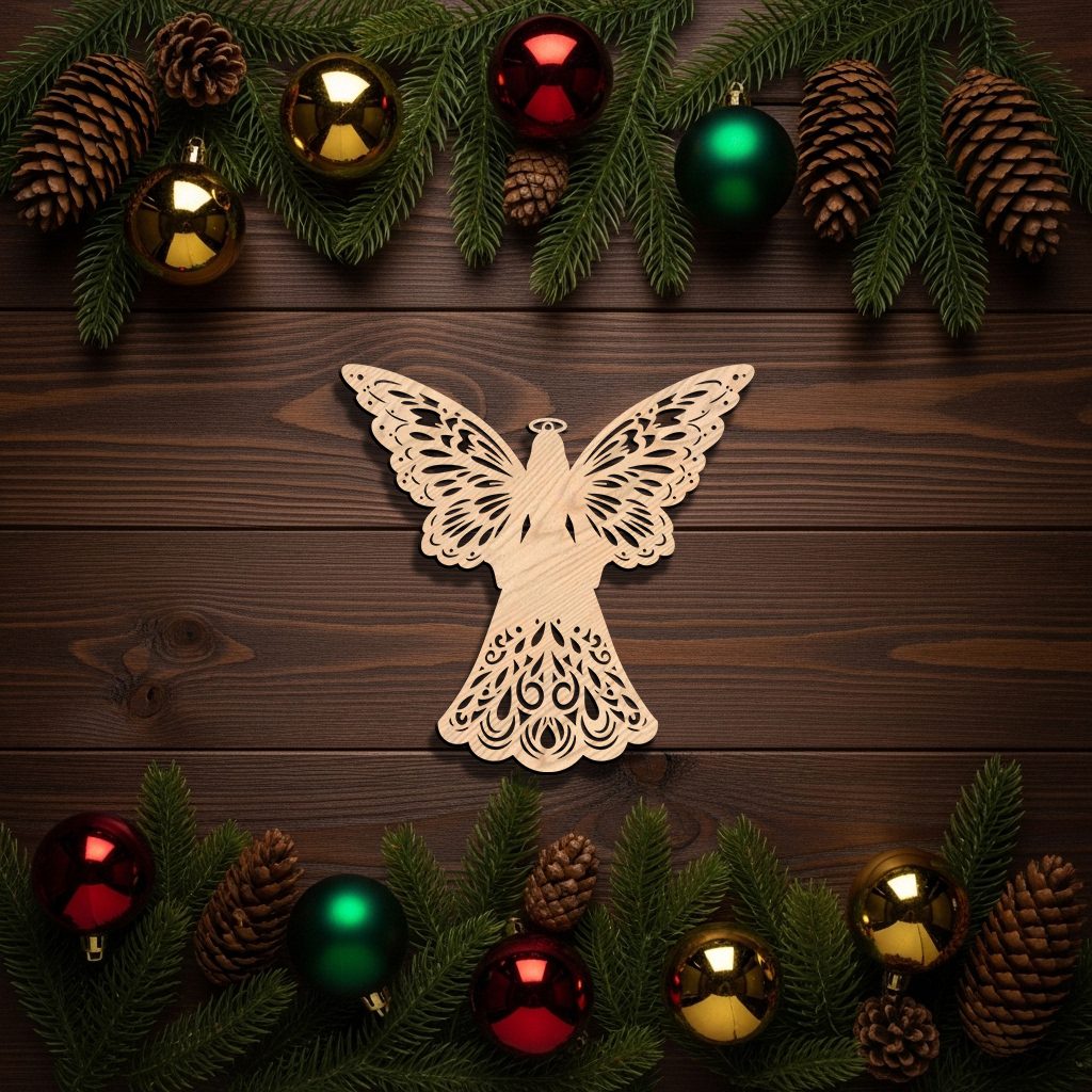 Ornement Ange Noir, Décoration de Noël, Téléchargement Numérique, Gravure Laser. – Image 4