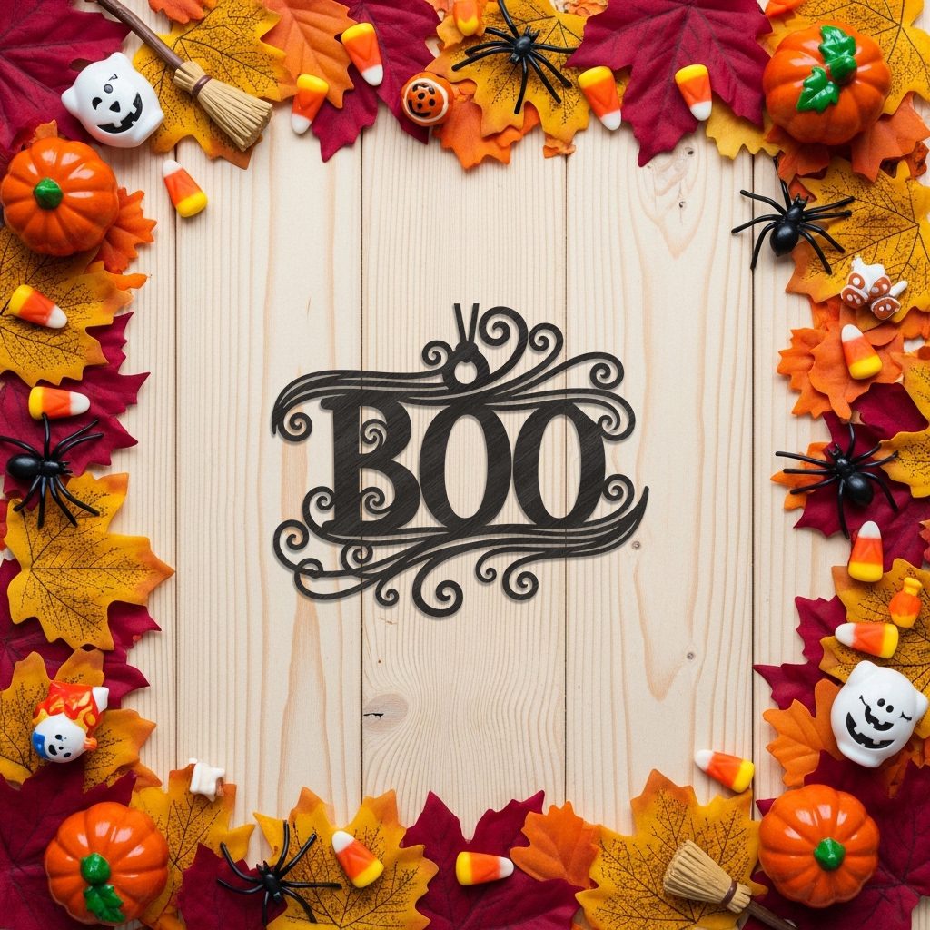 Buh, Halloween-Dekoration, Laserdatei, Gruselige schwarze Silhouette, Digitaler Download. – Bild 2