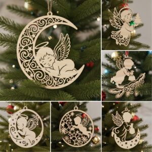 Christmas Angel Ornament Bundle, 6 Baby Angel Designs for Cricut, Festive Decor