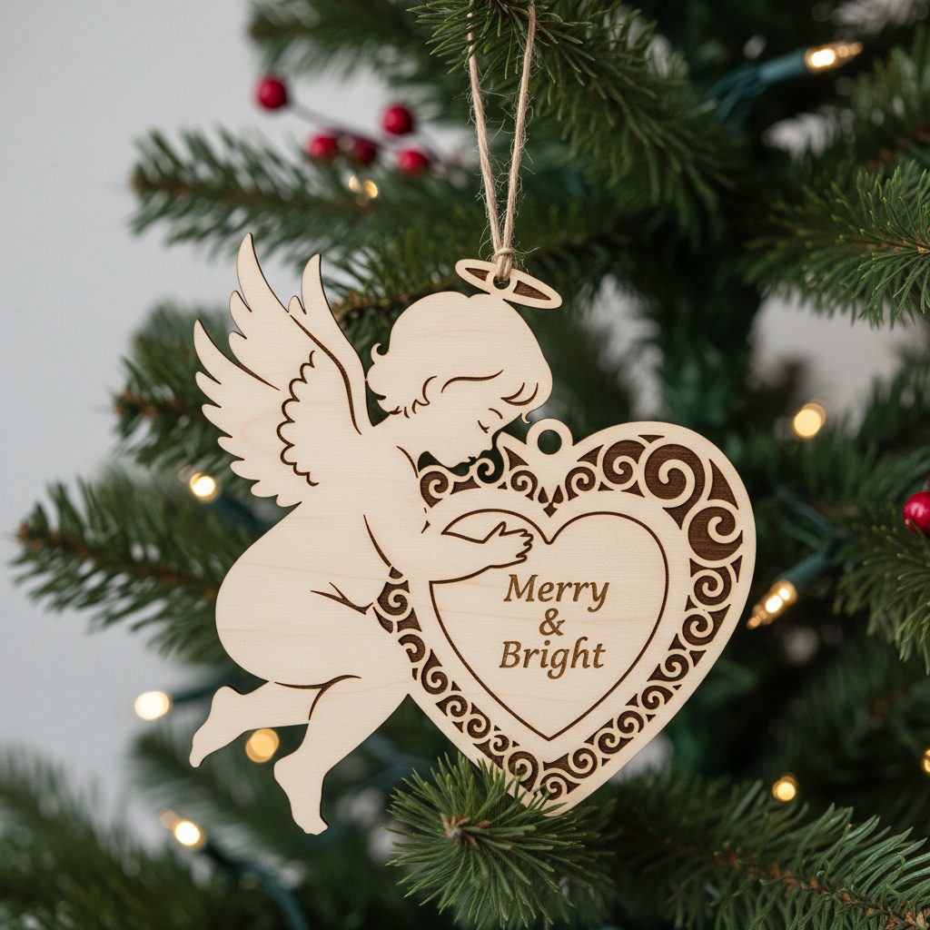 : Set di ornamenti angelo natalizio, 6 file, design personalizzati per le feste per artigiani - immagine 4