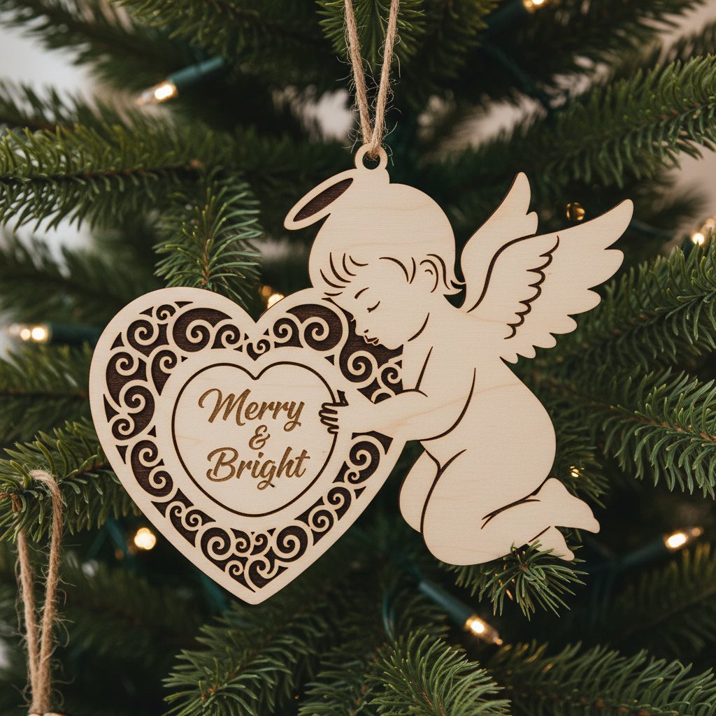 : Set di ornamenti angelo natalizio, 6 file, design personalizzati per le feste per artigiani - immagine 5