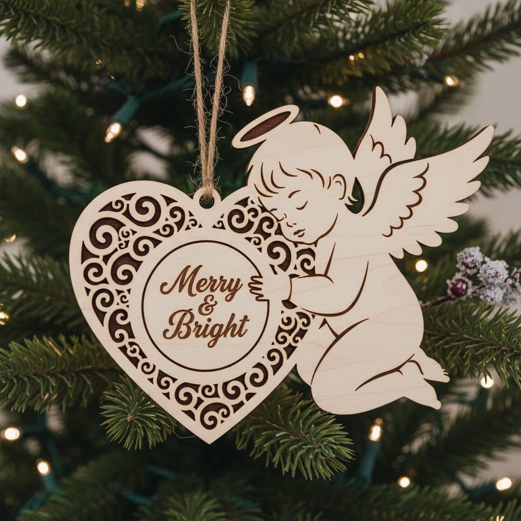 : Set di ornamenti angelo natalizio, 6 file, design personalizzati per le feste per artigiani - immagine 6