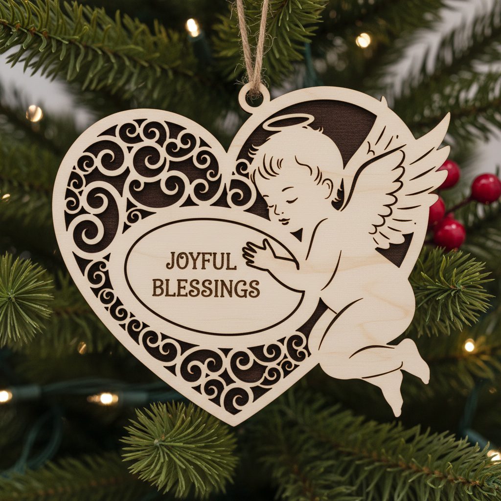 : Set di ornamenti angelo natalizio, 6 file, design personalizzati per le feste per artigiani - immagine 7
