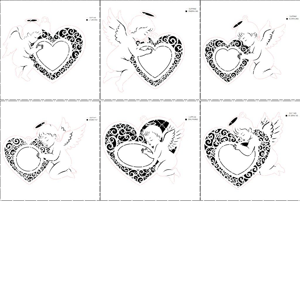 : Set di ornamenti angelo natalizio, 6 file, design personalizzati per le feste per artigiani - immagine 9